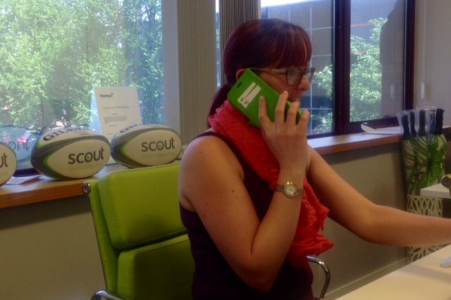 Stacey on the mobile_Scout