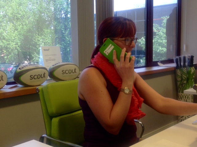 Stacey on the mobile_Scout